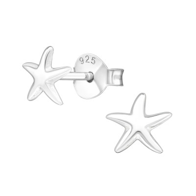 Children's Silver Starfish Ear Studs