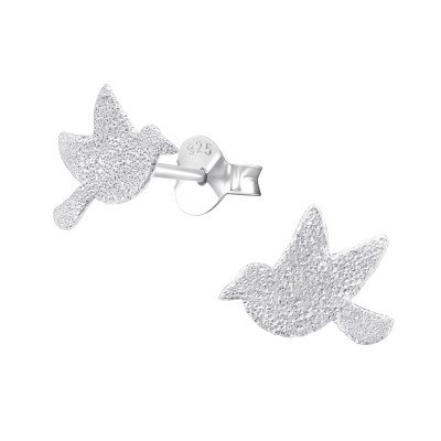 Children's Silver Bird Ear Studs