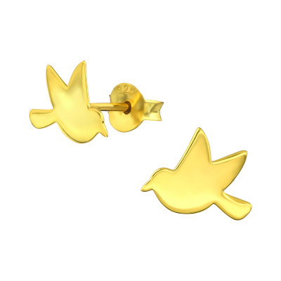 Children's Silver Bird Ear Studs