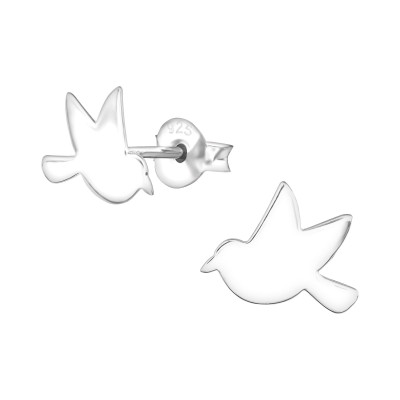 Children's Silver Bird Ear Studs