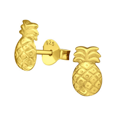 Children's Silver Pineapple Ear Studs