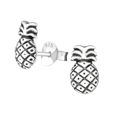 Children's Silver Pineapple Ear Studs