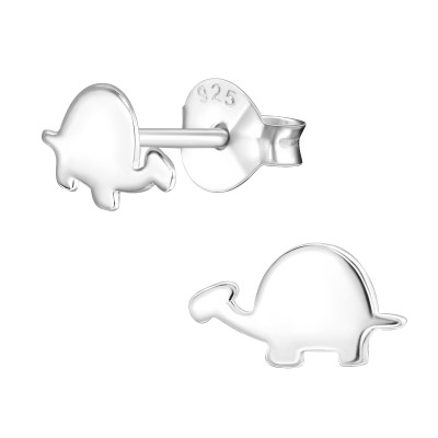 Children's Silver Dinosaur Ear Studs