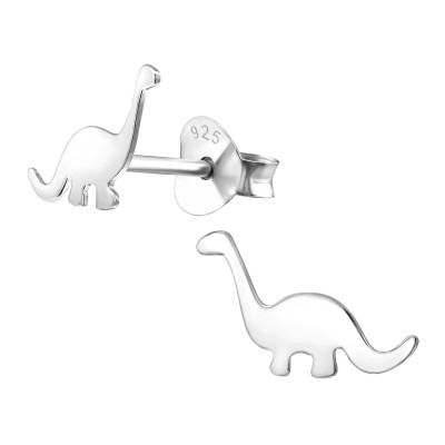 Children's Silver Dinosaur Ear Studs