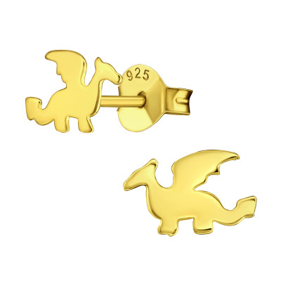 Children's Silver Dragon Ear Studs