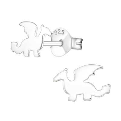 Silver Dragon Ear Studs