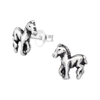 Children's Silver Horse Ear Studs