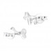 Children's Silver Dog and Bone Ear Studs