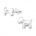 Children's Silver Dog and Bone Ear Studs