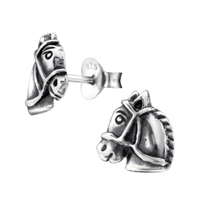 Children's Silver Horse Ear Studs