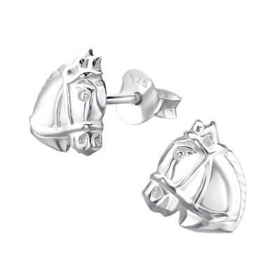 Children's Silver Horse Ear Studs