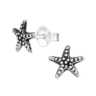 Children's Silver Starfish Ear Studs