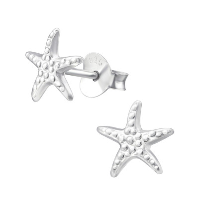 Silver Starfish Ear Studs