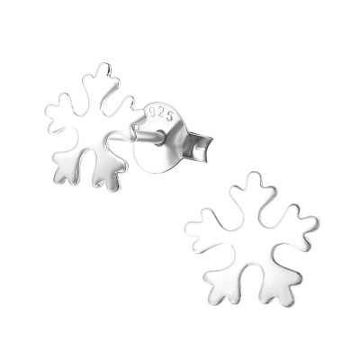 Silver Snowflake Ear Studs