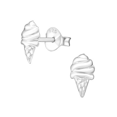 Children's Silver Ice Cream Ear Studs