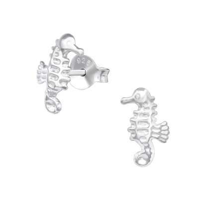 Children's Silver Seahorse Ear Studs