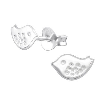 Children's Silver Bird Ear Studs