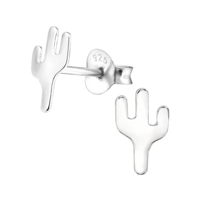 Children's Silver Cactus Ear Studs