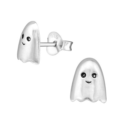 Children's Silver Ghost Ear Studs