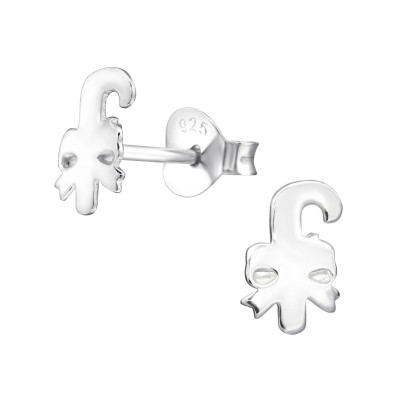 Candy Cane Children's Sterling Silver Ear Studs