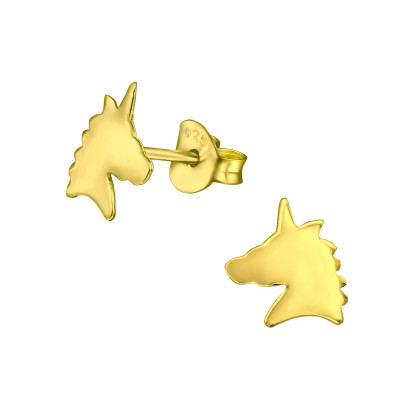 Children's Silver Unicorn Ear Studs