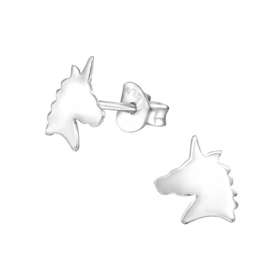 Children's Silver Unicorn Ear Studs