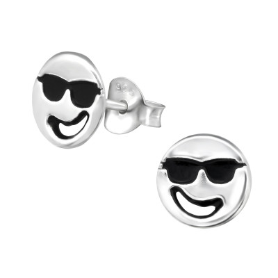 Children's Silver Cool Face Ear Studs