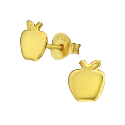 Silver Apple Ear Studs