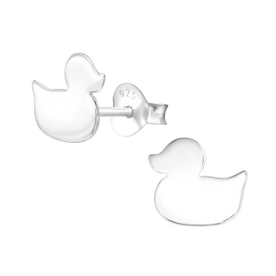 Duck Children's Sterling Silver Ear Studs