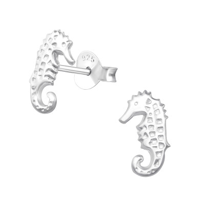 Children's Silver Seahorse Ear Studs