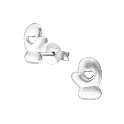 Children's Silver Gloves Ear Studs