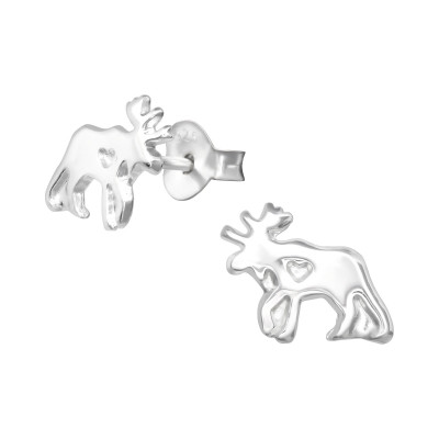 Children's Silver Moose Ear Studs