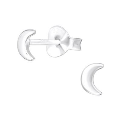 Children's Silver Moon Ear Studs