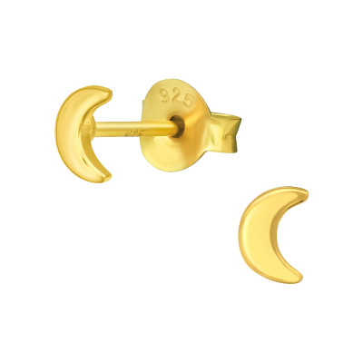 Children's Silver Moon Ear Studs