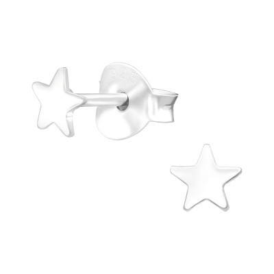 Children's Silver Star Ear Studs