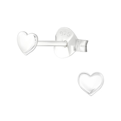 Children's Silver Heart Ear Studs