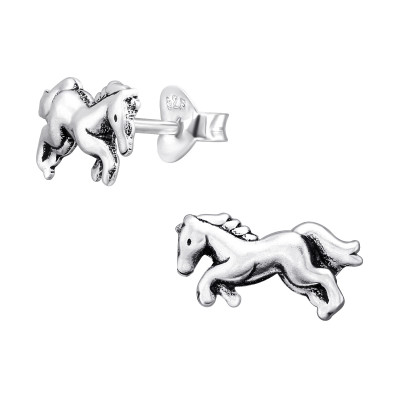 Children's Silver Horse Ear Studs