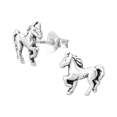 Children's Silver Horse Ear Studs