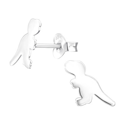 Children's Silver Dinosaur Ear Studs