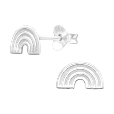 Children's Silver Rainbow Ear Studs