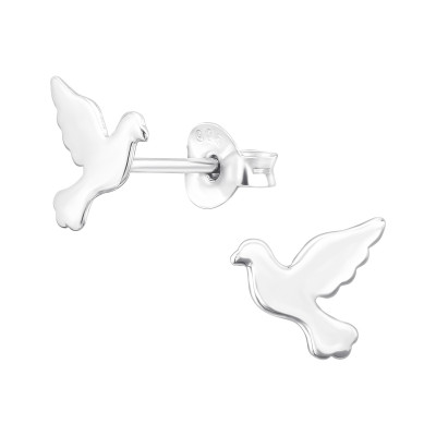 Children's Silver Bird Ear Studs