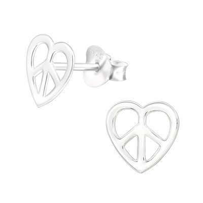 Children's Silver Heart Ear Studs