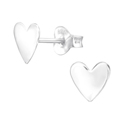 Children's Silver Heart Ear Studs