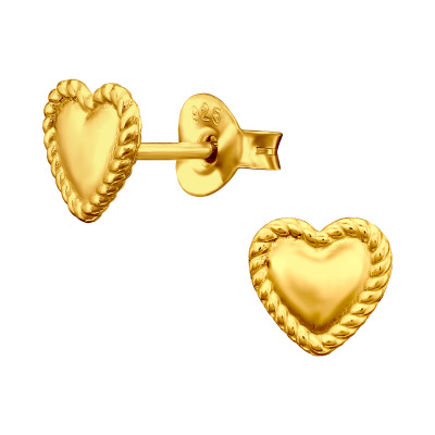 Children's Silver Heart Ear Studs