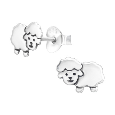 Children's Silver Sheep Ear Studs