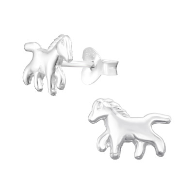 Children's Silver Horse Ear Studs