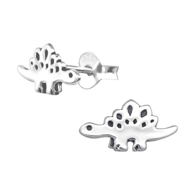 Children's Silver Dinosaur Ear Studs