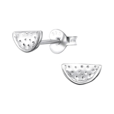 Children's Silver Watermelon Ear Studs