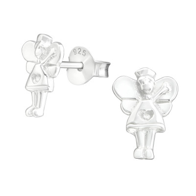 Children's Silver Fairy Lady Ear Studs