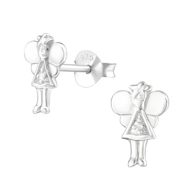 Children's Silver Girl Ear Studs